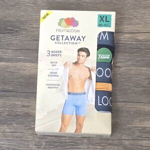 Fruit Of The Loom Men's Getaway Collection Boxer Briefs 3 Pack XL NEW